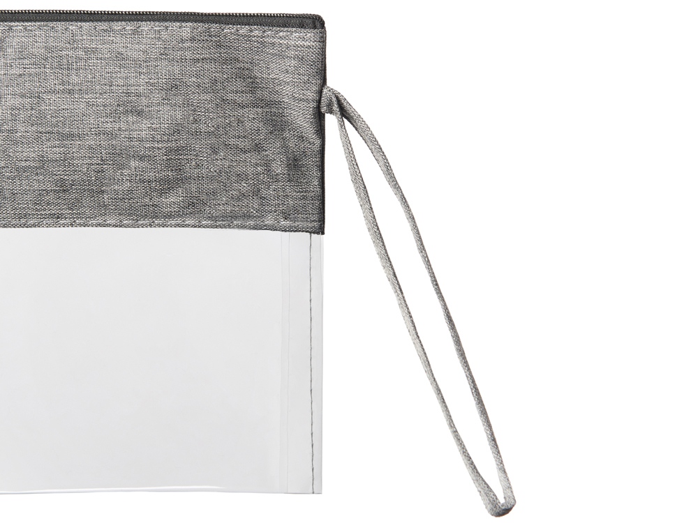 Косметичка из PVC и ткани Leony, прозрачный/темно-серый