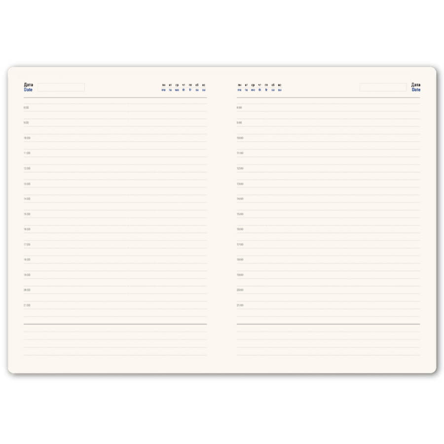 Ежедневник недатированный Stellar, А5, черный, кремовый блок  в линейку, с синим обрезом