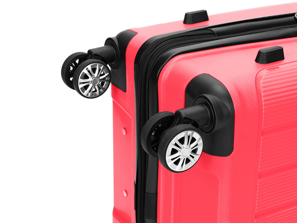 Чемодан TORBER В Отпуск, ярко-розовый, полипропилен, 55 х 36 х 21,5 см, 37 л