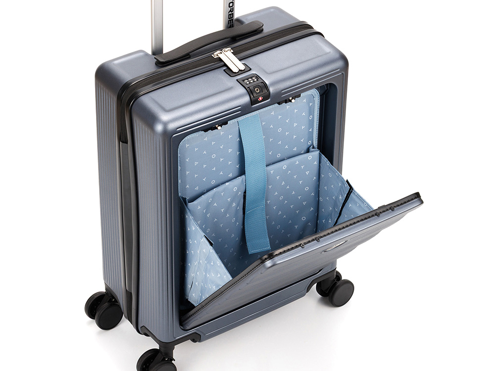Чемодан TORBER БАЙКАЛ, тёмно-серый металлик, поликарбонат, 37,5 x 20 х 54 см, 37 л