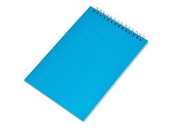 Блокнот на пружине в пластиковой обложке А5, синий Блокнот на пружине в пластиковой обложке А5, синий