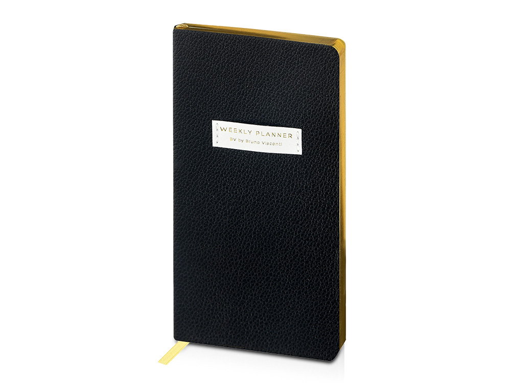 Еженедельник недатированный А6 Black с нашивкой, черный