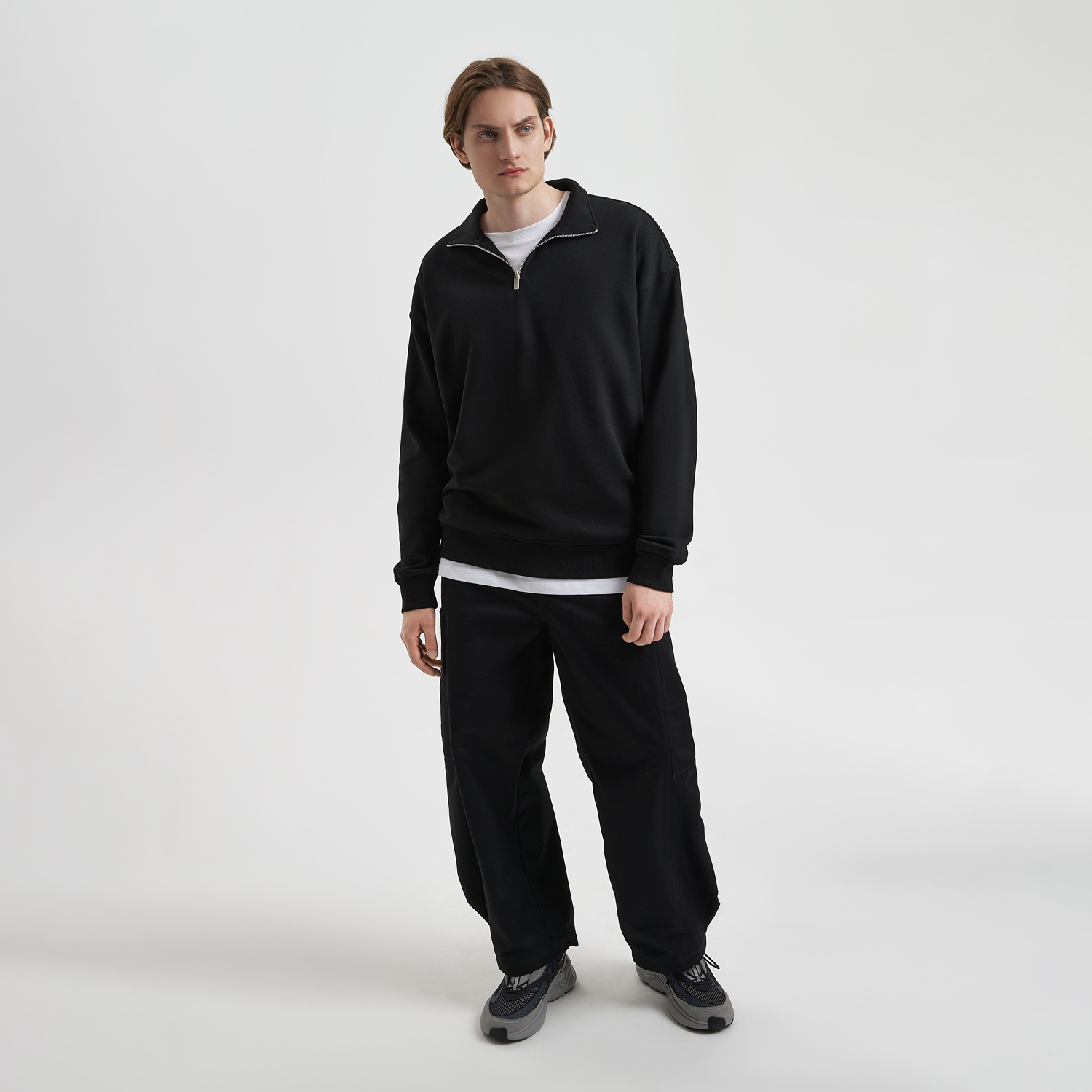 Толстовка на молнии унисекс Флоу (Flow), черная, размер 5XL/6XL Толстовка на молнии унисекс Флоу (Flow), черная, размер 5XL/6XL