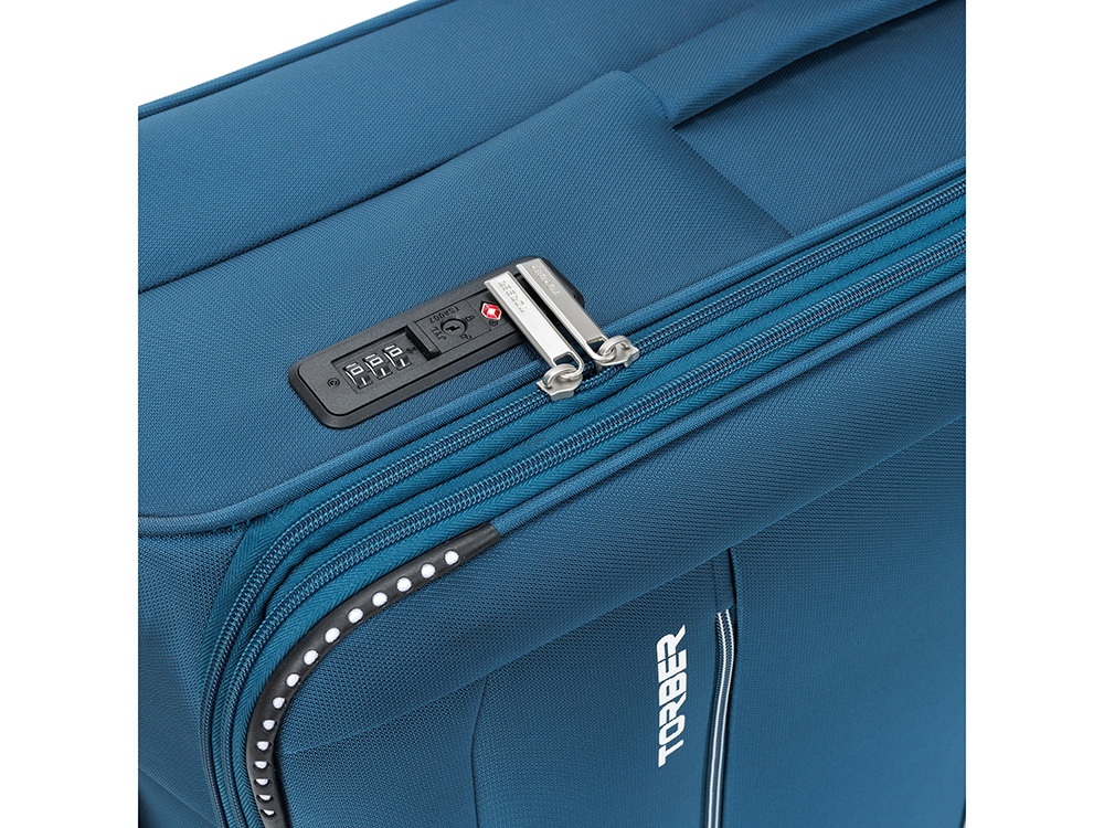 Чемодан TORBER ВИВИ, синий, полиэстер, 48 х 28 х 78 см, 89 л Чемодан TORBER ВИВИ, синий, полиэстер, 48 х 28 х 78 см, 89 л