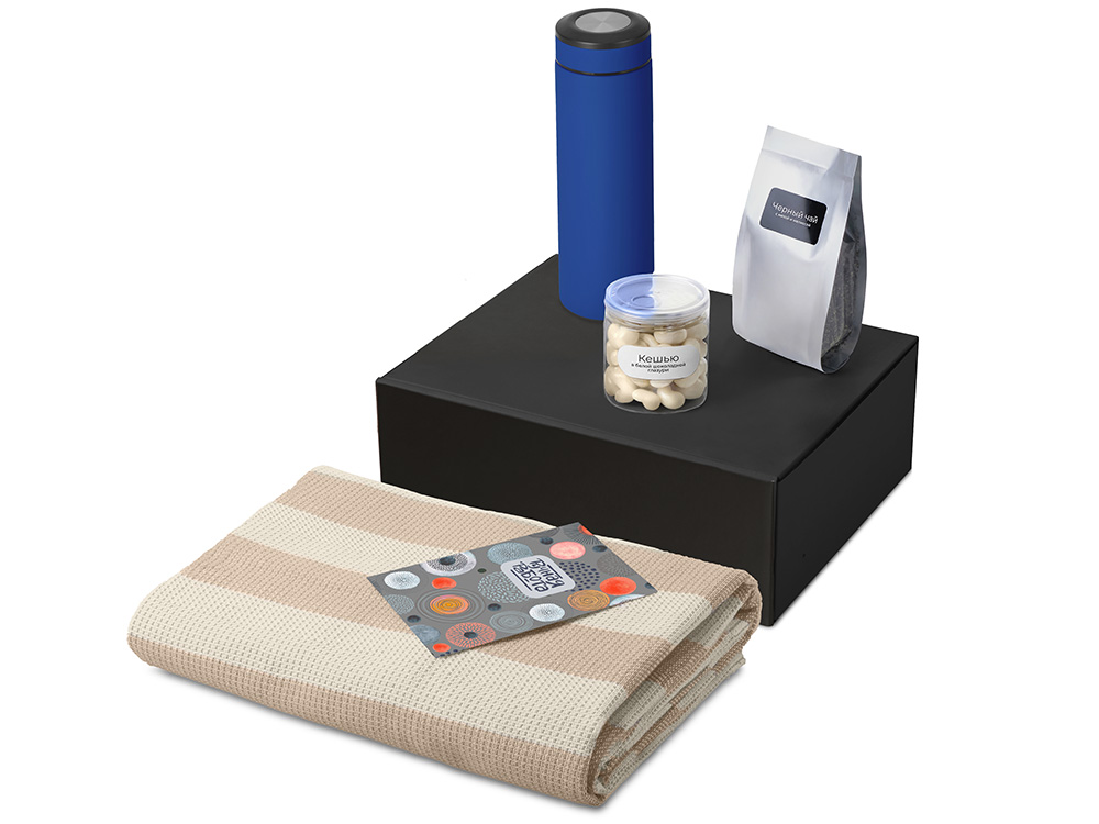 Подарочный набор Re:y. Warm с пледом, термосом и чаем