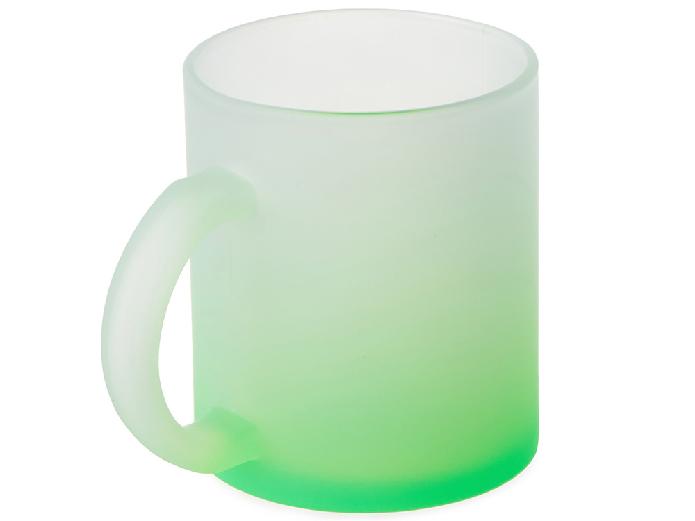 Стеклянная матовая кружка Омбре с градиентом для сублимации, зеленое яблоко