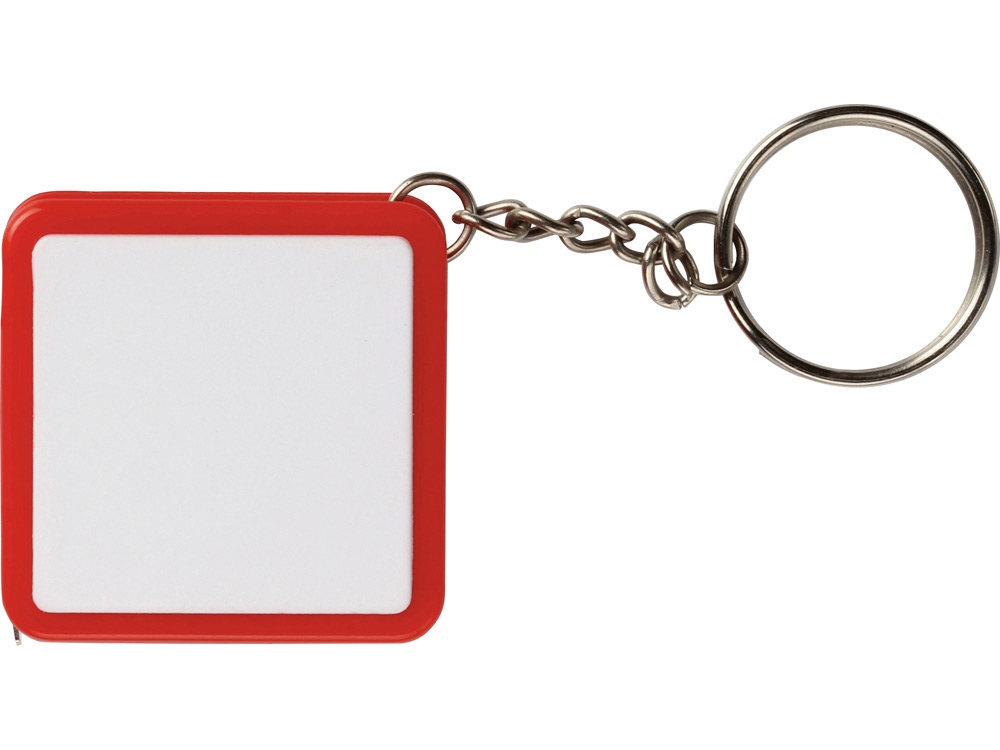 Брелок-рулетка, 1 м., белый/красный