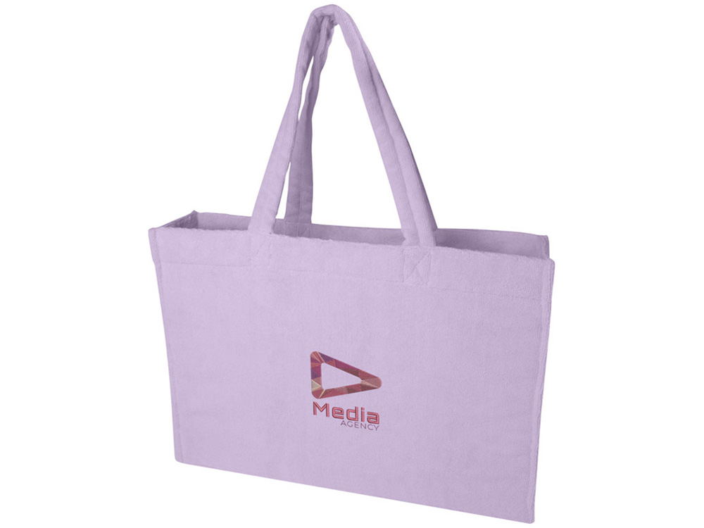 Пляжная эко-сумка Siam объемом 13 л из переработанной махровой ткани, сертифицированной GRS - Lilac