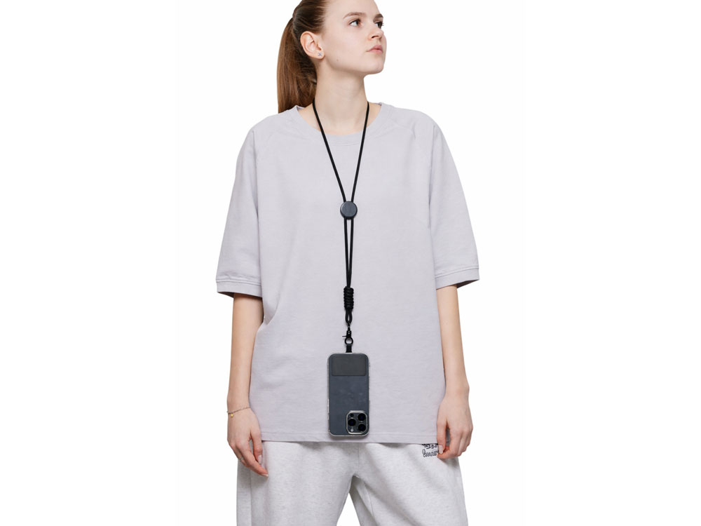 Ремешок на шею для телефона Нэко, черный