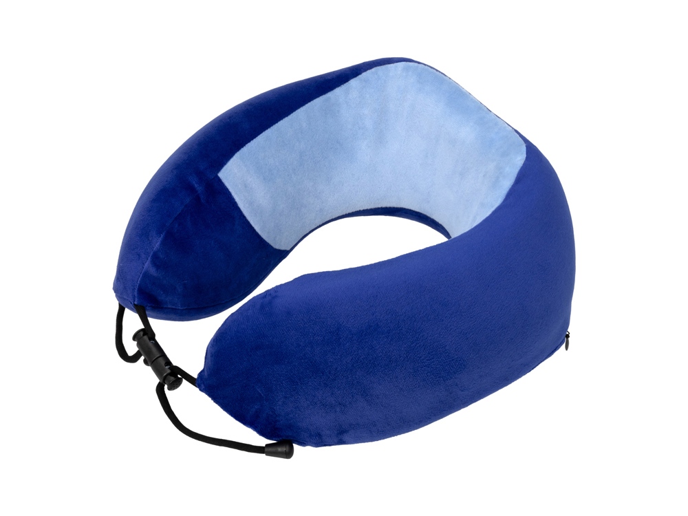 Подушка TORBER, дорожная, с эффектом памяти, синяя, полиэстер+спандекс, 26 х 27 х 10 см