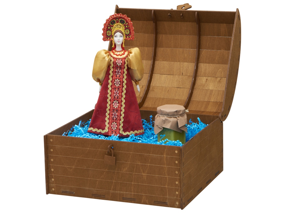 Подарочный набор: кукла фарфоровая, крем-мед, красный Подарочный набор: кукла фарфоровая, крем-мед, красный