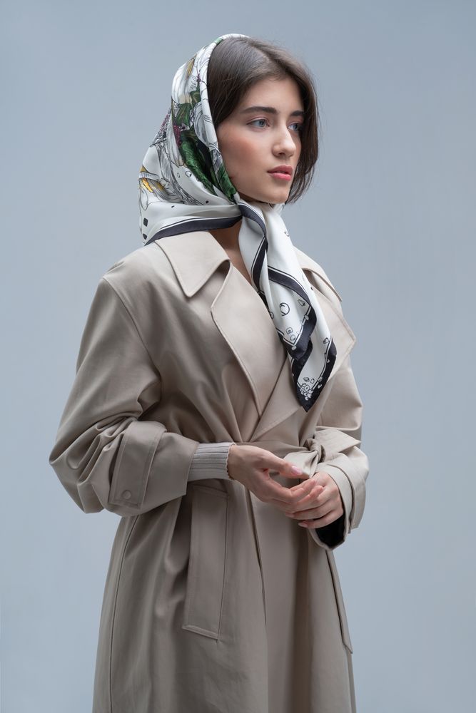 Платок шелковый Delicate, каллы Платок шелковый Delicate, каллы