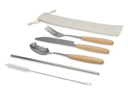 Набор столовых приборов из нержавеющей стали и бука Root из 5 предметов - Натуральный Набор столовых приборов из нержавеющей стали и бука Root из 5 предметов - Натуральный