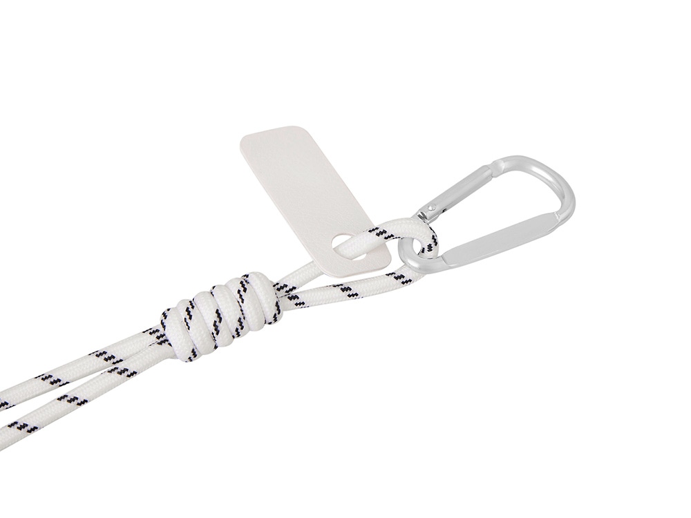 Брелок-веревочка на карабине Trinket, черно-белый