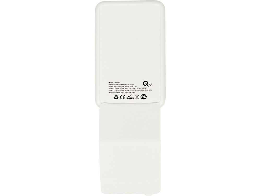 Внешний беспроводной аккумулятор GenerIQ, 10000 мАч, белый Внешний беспроводной аккумулятор GenerIQ, 10000 мАч, белый