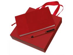 Набор блокнот в гибкой обложке А5 и металлическая шариковая ручка Nabokov, красный Набор блокнот в гибкой обложке А5 и металлическая шариковая ручка Nabokov, красный