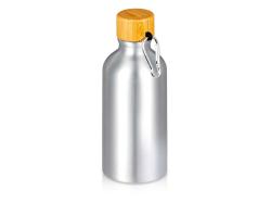 Бутылка Hip S Bamboo с карабином 400мл, серебристый