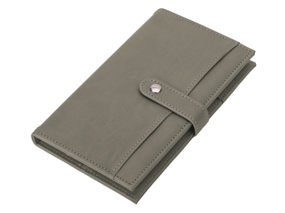 Блокнот-кошелек с сменным блоком А6 Wall Street, 64 листа, темно-серый