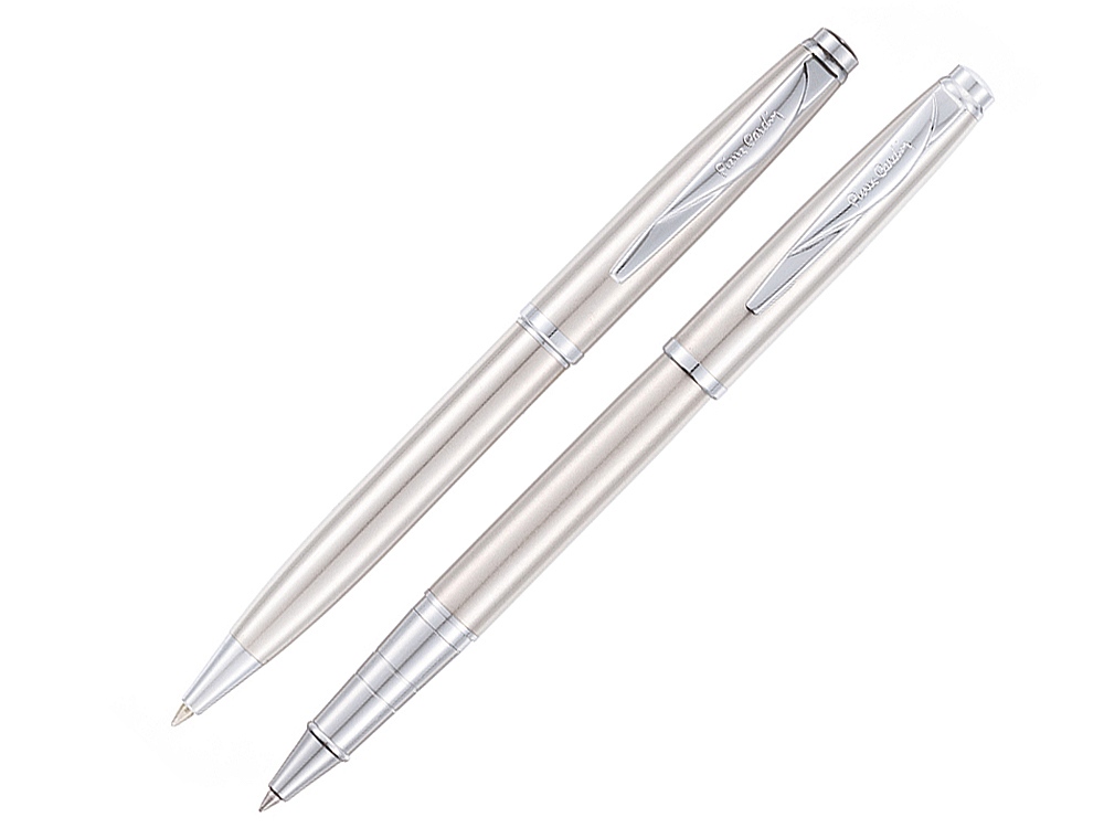 Набор Pierre Cardin PEN&PEN: ручка шариковая + роллер. Цвет - серебристый. Упаковка Е.