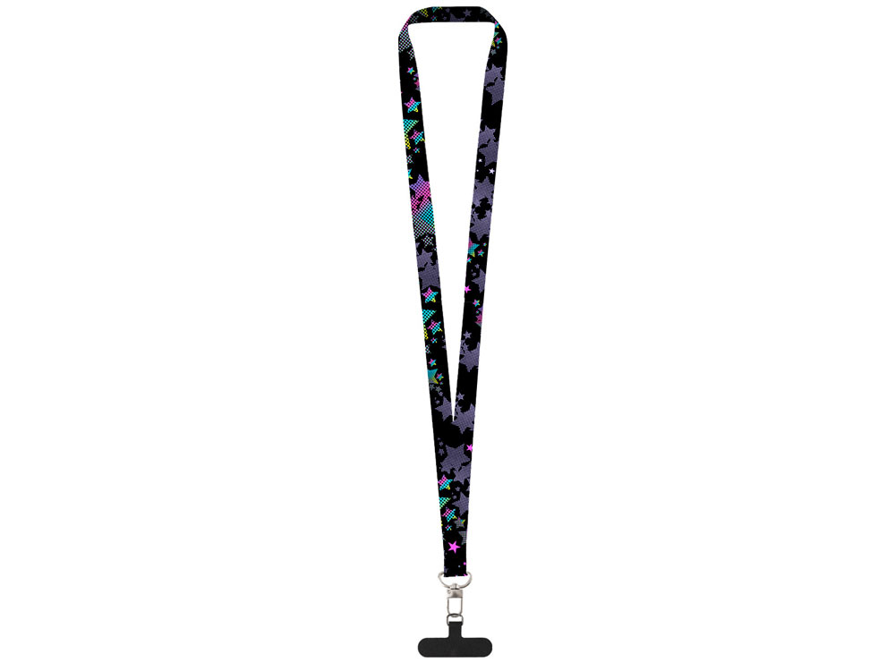 Ланъярд 2,5 см под сублимацию с трендовым карабином и узким держателем для телефона из ПЭ