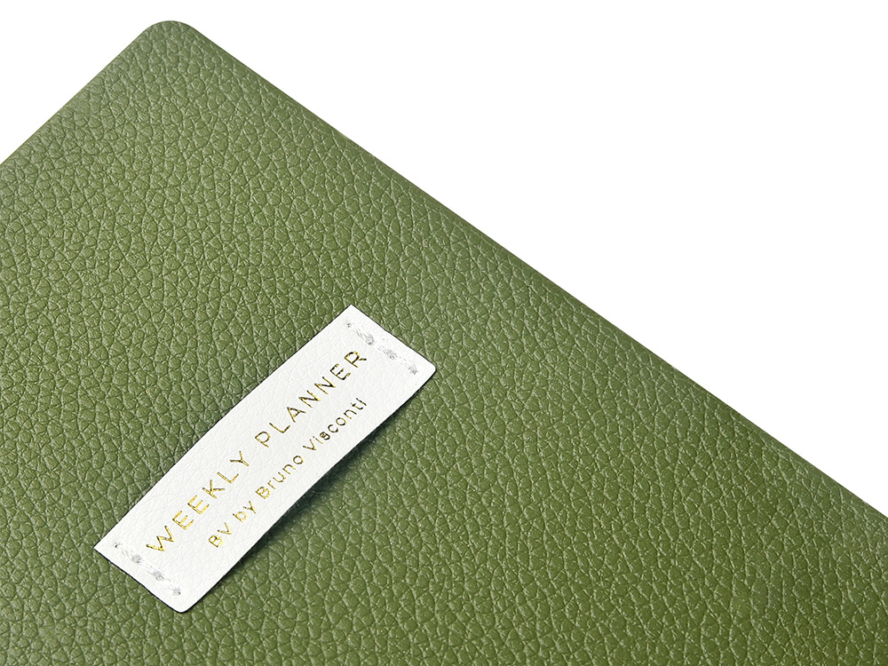 Еженедельник недатированный А6 Verde с нашивкой, зеленый