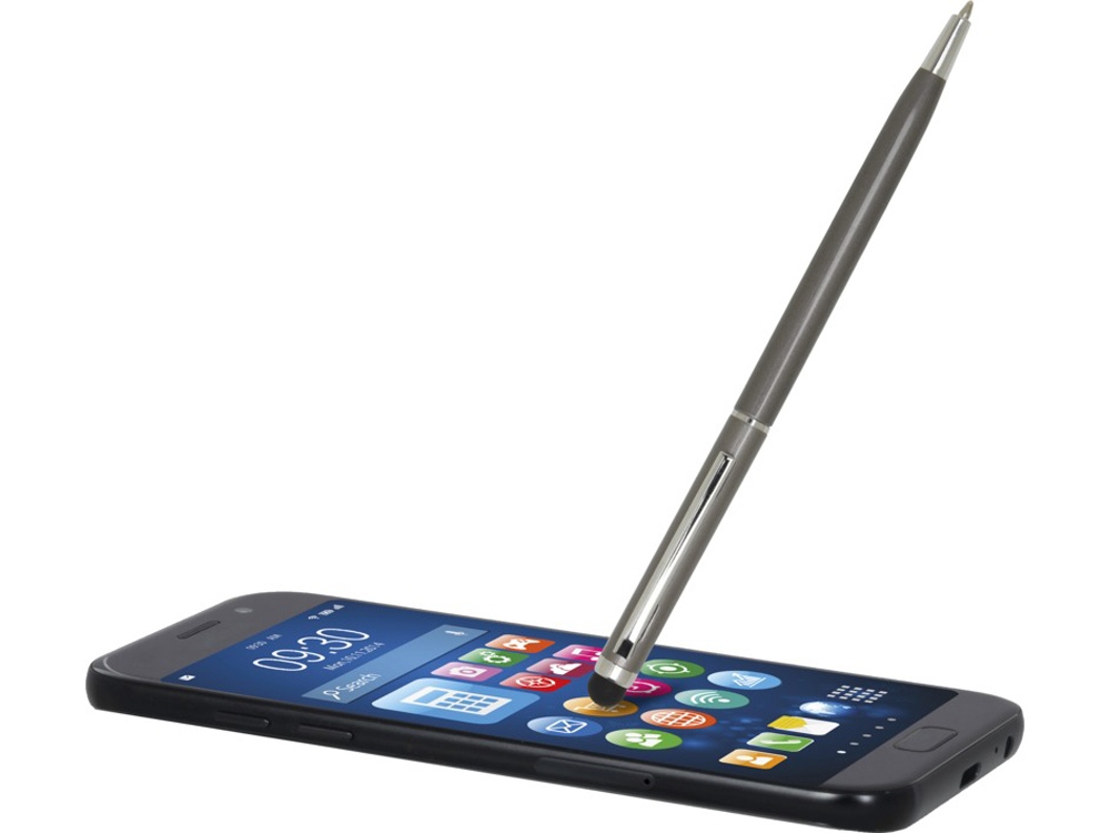 Шариковая ручка Ore алюминиевая со стилусом - Titanium Шариковая ручка Ore алюминиевая со стилусом - Titanium