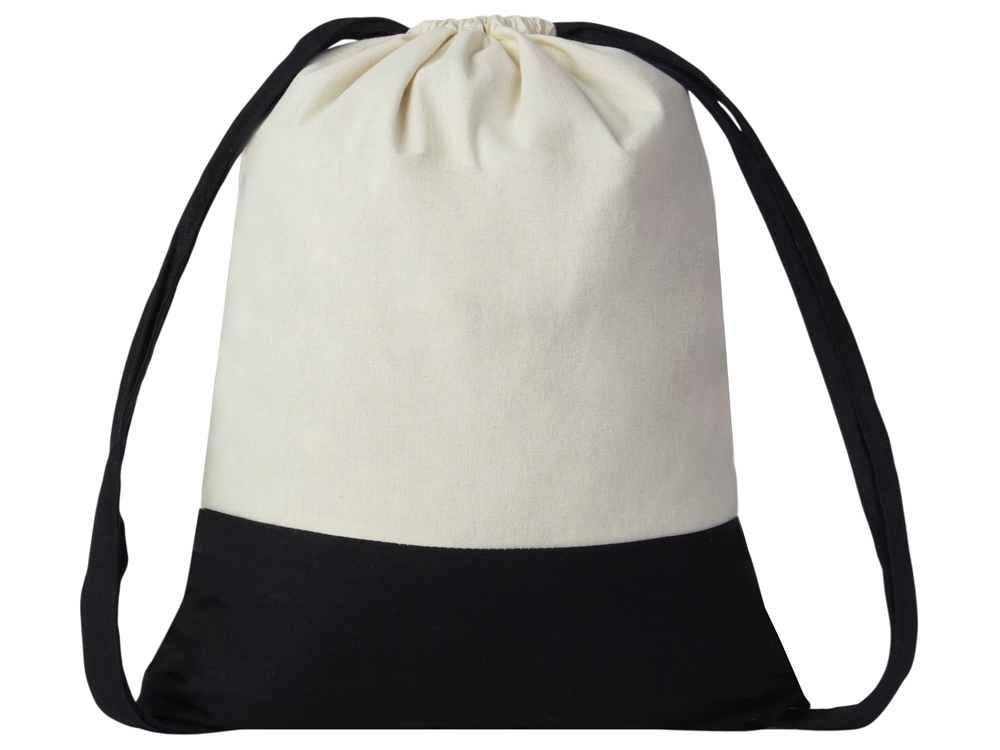 Рюкзак-мешок Cotton из хлопка 170 г, натуральный/черный