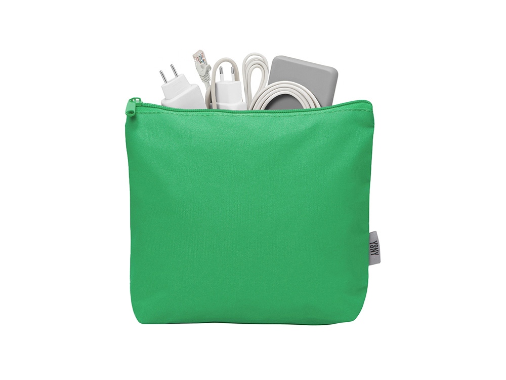 Органайзер для электроники и проводов Amalia из полиэстера 300D с подкладкой, зеленый