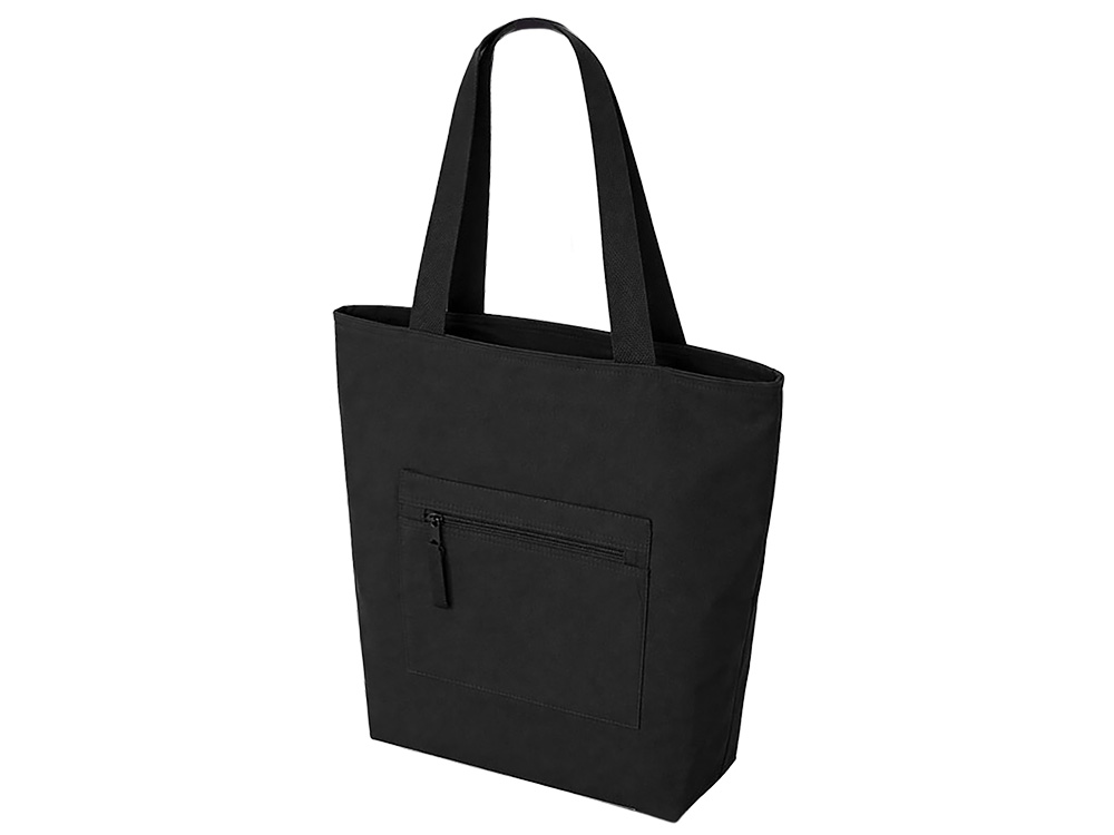 Сумка на молнии Zipper Neo из хлопка 280 г c карманом на молнии спереди, черный Сумка на молнии Zipper Neo из хлопка 280 г c карманом на молнии спереди, черный