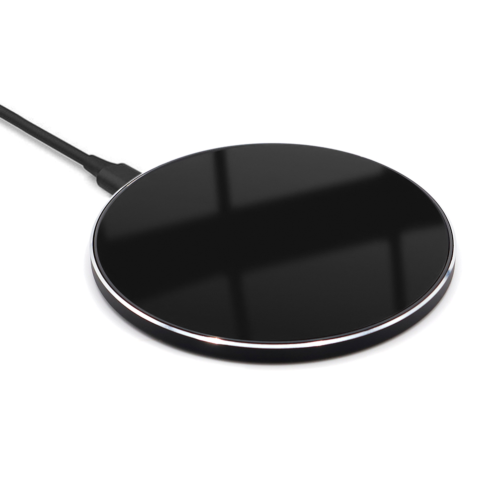 Беспроводное зарядное устройство Gravy с подсветкой и гравировкой 15W, черный Беспроводное зарядное устройство Gravy с подсветкой и гравировкой 15W, черный