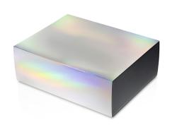 Подарочная коробка с голографическим шубером без печати Aurora, XL, 300х235х105 мм. Подарочная коробка с голографическим шубером без печати Aurora, XL, 300х235х105 мм.