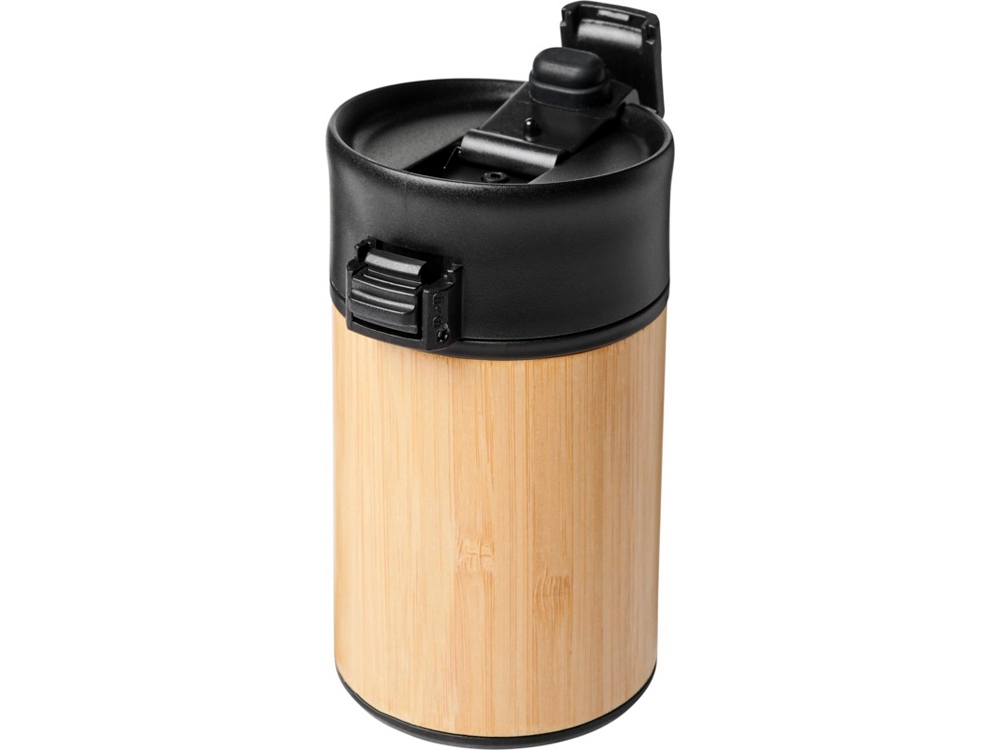 Вакуумный герметичный термостакан Arca с покрытием из меди и бамбука 200 мл, черный
