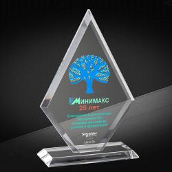 Награда из стекла с цветной печатью