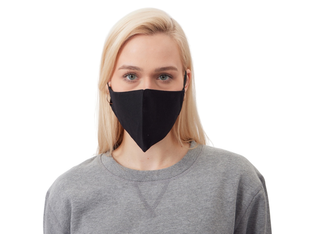 Хлопковая защитная маска для лица многоразовая анатомической формы без шва