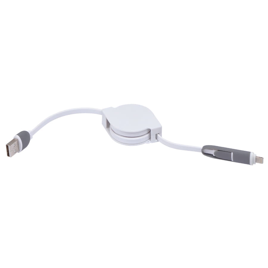Кабель "Spin" 2 в 1 с разъемами microUSB и lightning