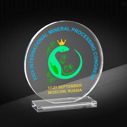 Награда из стекла с цветной печатью