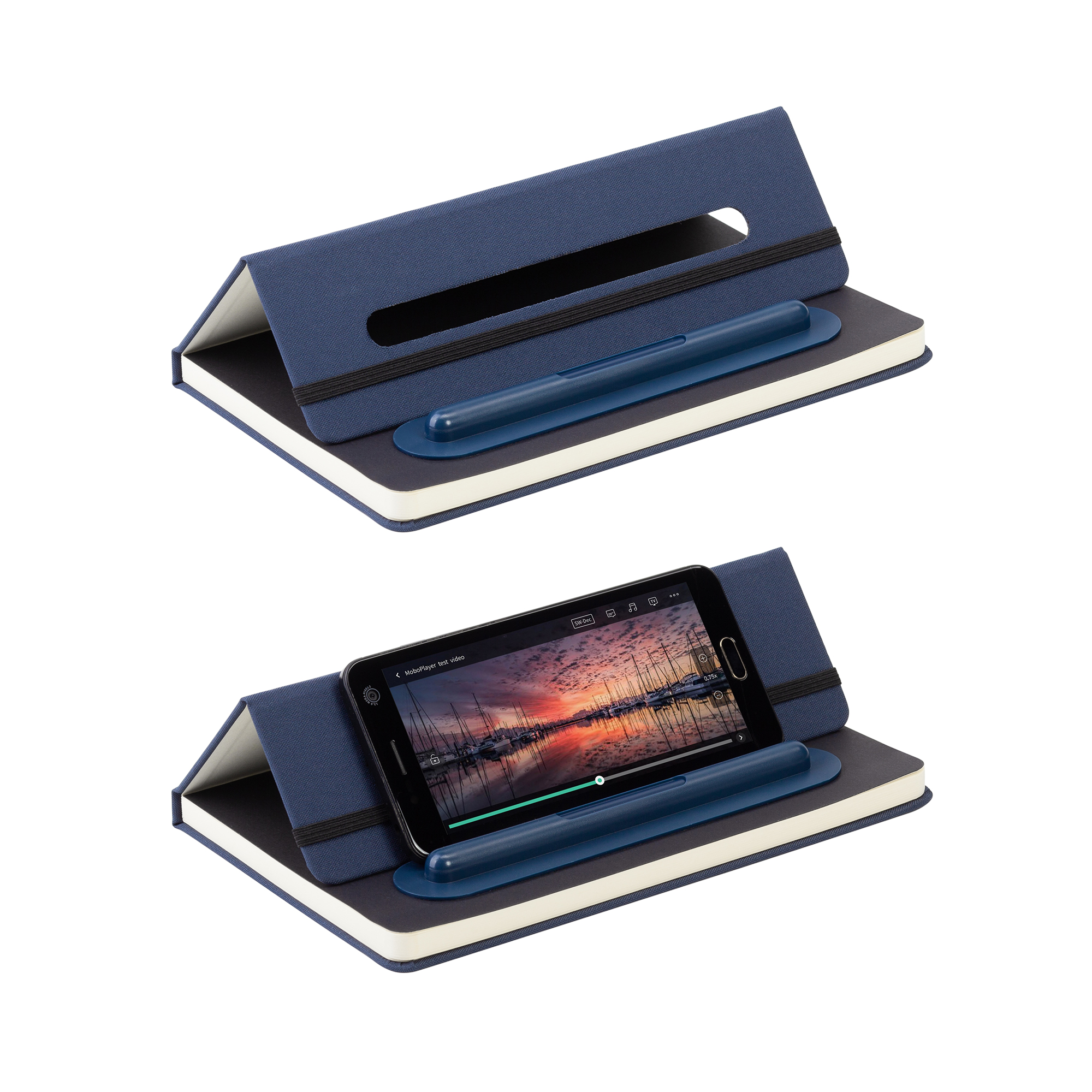 Блокнот "Prime" с ручкой и вечным карандашом в пенале, с подставкой под смартфон