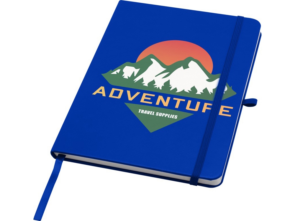 Teak блокнот А5 из переработан. материала в твердой обложке с линован. страницами - Ярко-синий