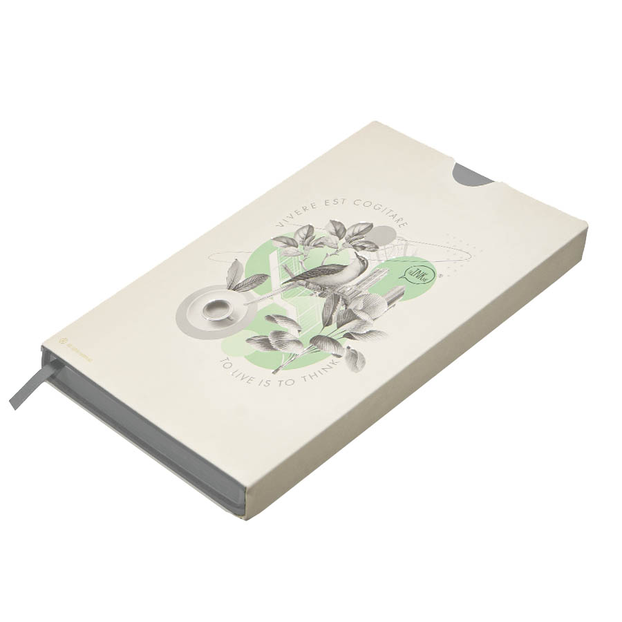 Бизнес-блокнот LADY, формат А5, серый, блок в клетку