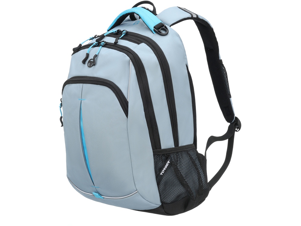 Рюкзак TORBER ROCKIT серый/голубой, полиэстер/добби, 32x15x46 см, 22 л Рюкзак TORBER ROCKIT серый/голубой, полиэстер/добби, 32x15x46 см, 22 л