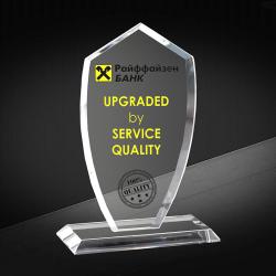 Награда из стекла с цветной печатью