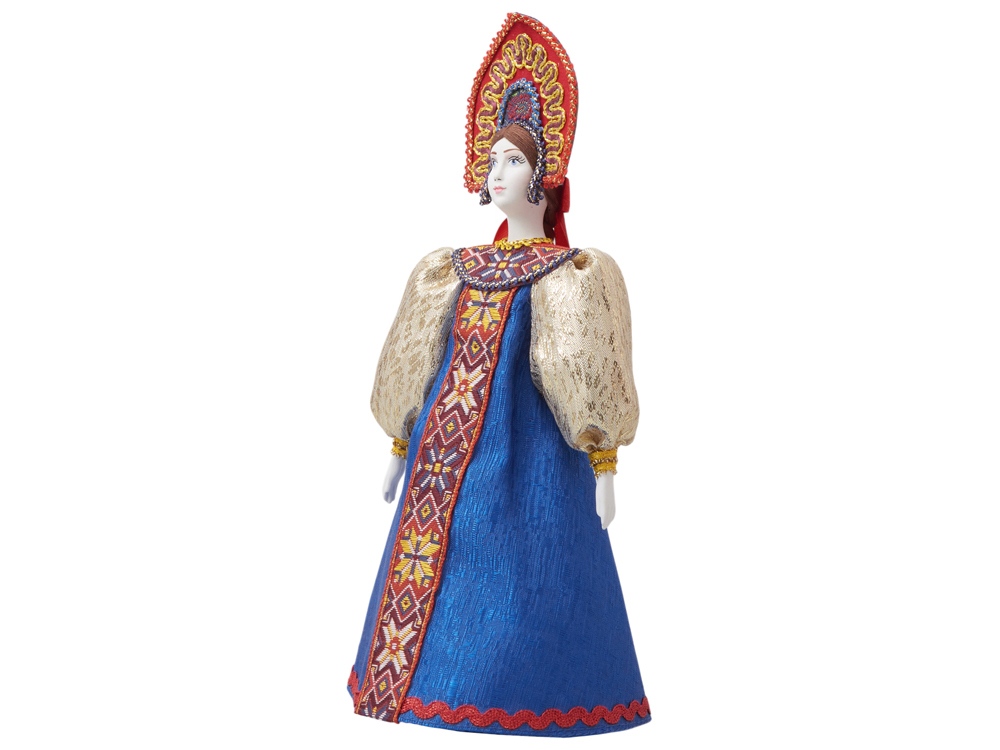 Подарочный набор: кукла фарфоровая, мед, синий Подарочный набор: кукла фарфоровая, мед, синий