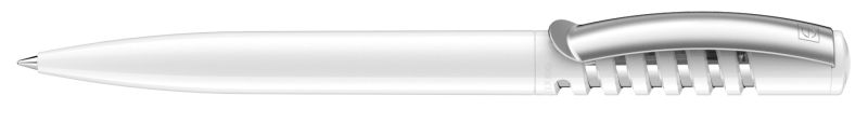 2310 Шариковая ручка New Spring Polished белый white с металлическим клипом