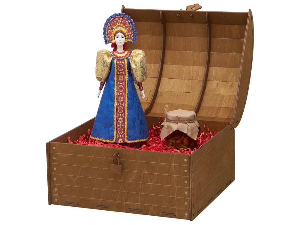 Подарочный набор: кукла фарфоровая, мед, синий Подарочный набор: кукла фарфоровая, мед, синий