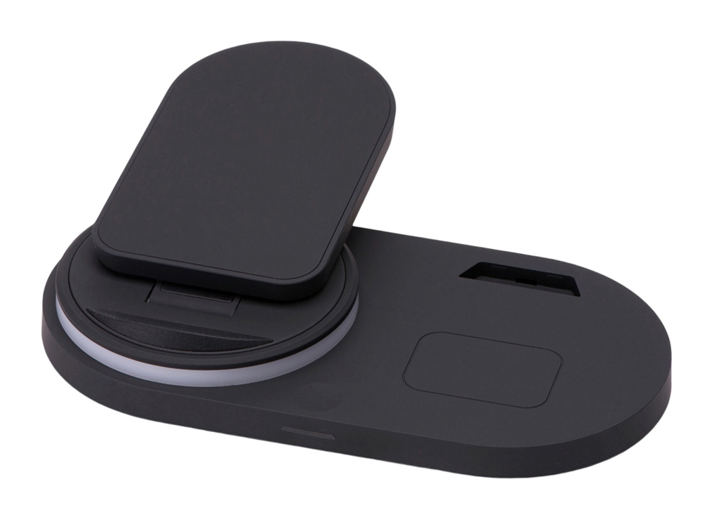 Складная зарядная станция с беспроводной зарядкой Flashport, 15 Вт, черный