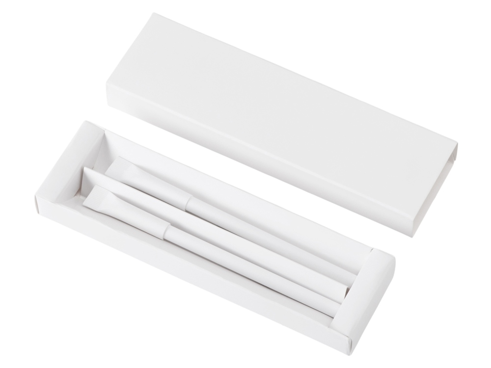 Набор из ручки и вечного карандаша из переработанной бумаги Recycled Duo, белый