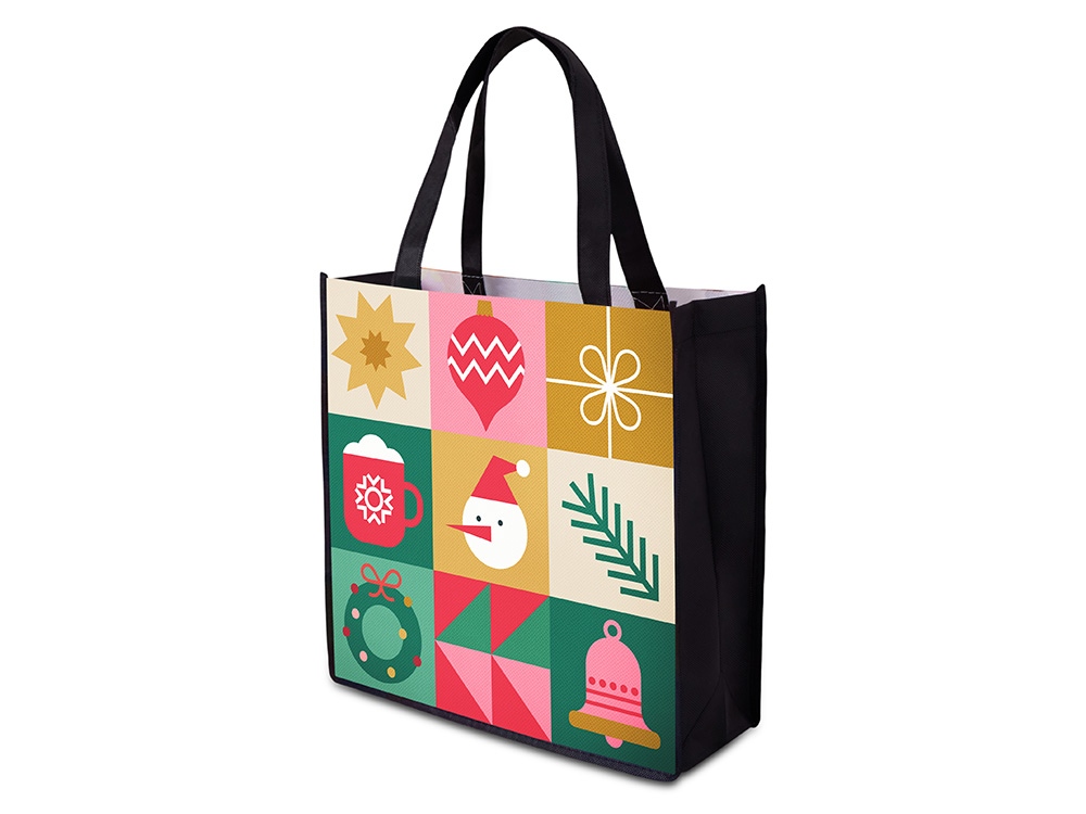 Сумка для шопинга с донной складкой и ручкой из нетканого PET материала