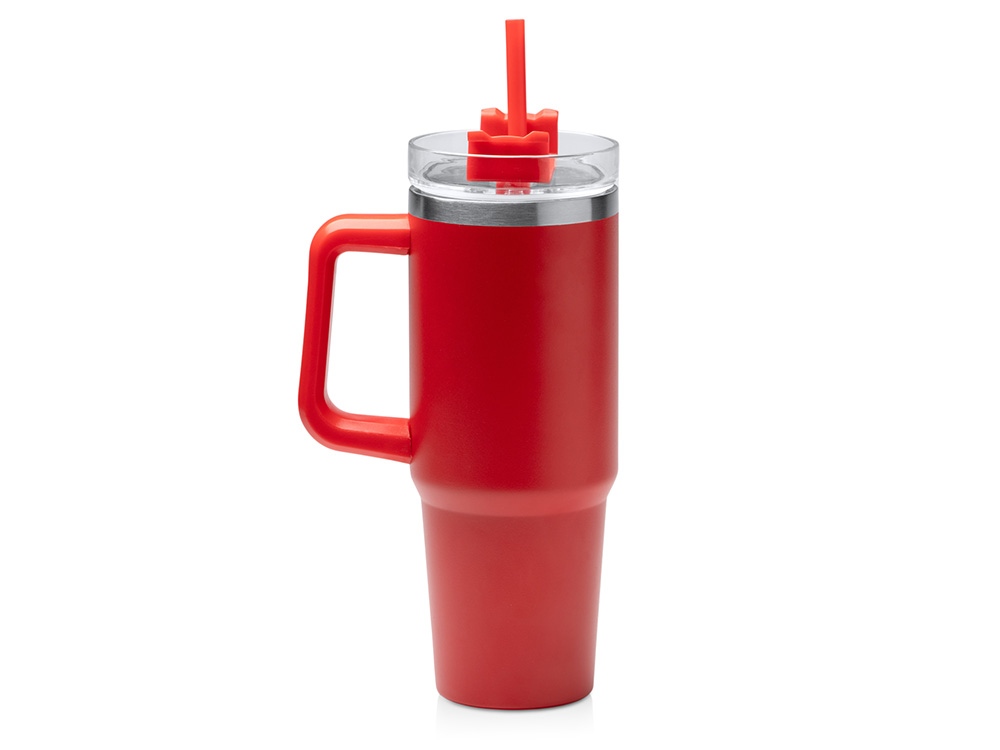 Термокружка Крэнстон с двойными стенками из переработанной нержавеющей стали, красный