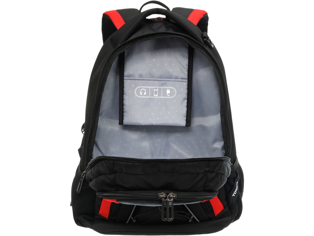 Рюкзак TORBER ROCKIT с отделением для ноутбука 15, черный/красный, полиэстер, 33х19х45 см, 28 л Рюкзак TORBER ROCKIT с отделением для ноутбука 15, черный/красный, полиэстер, 33х19х45 см, 28 л