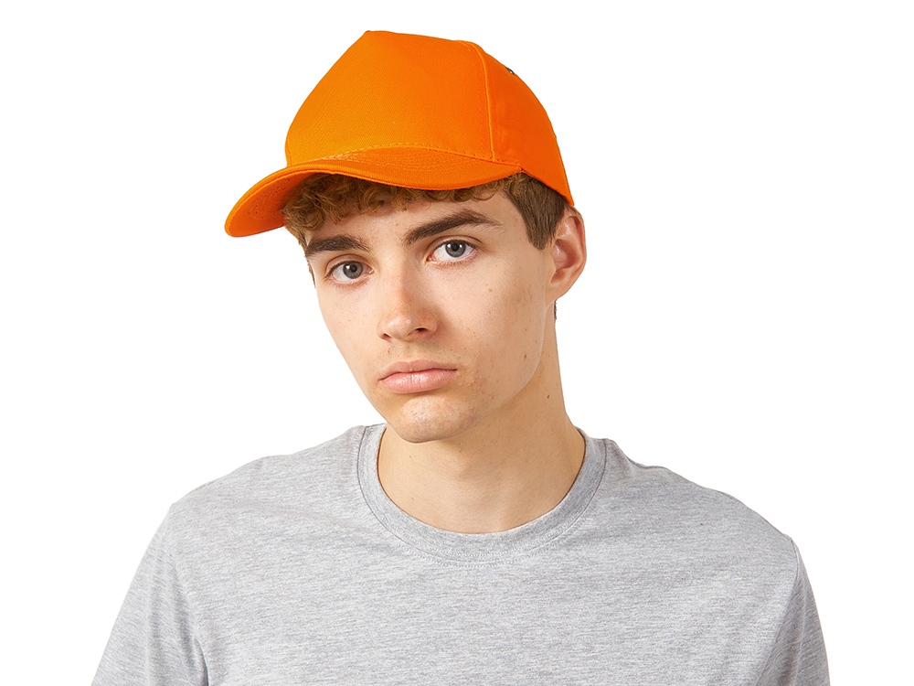 Бейсболка New York  5-ти панельная  с металлической застежкой и фурнитурой, оранжевый